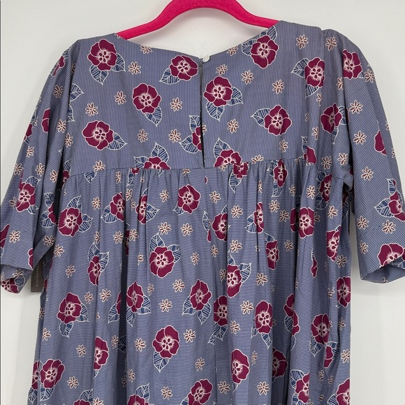 NWT Anthropologie Carleen Floral Tunic Dress Medium HTF Blue White Pockets - Picture 10 of 12